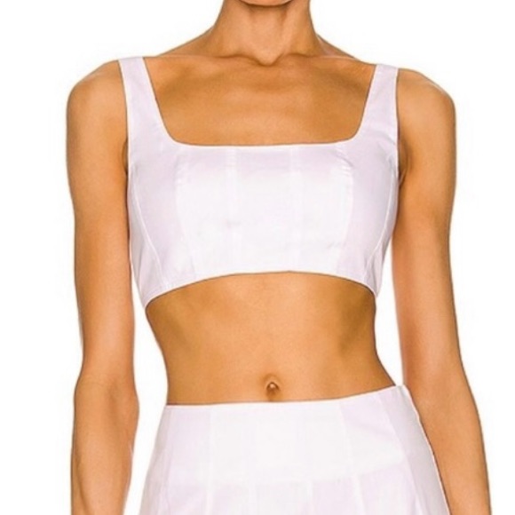 Staud White Corset Top